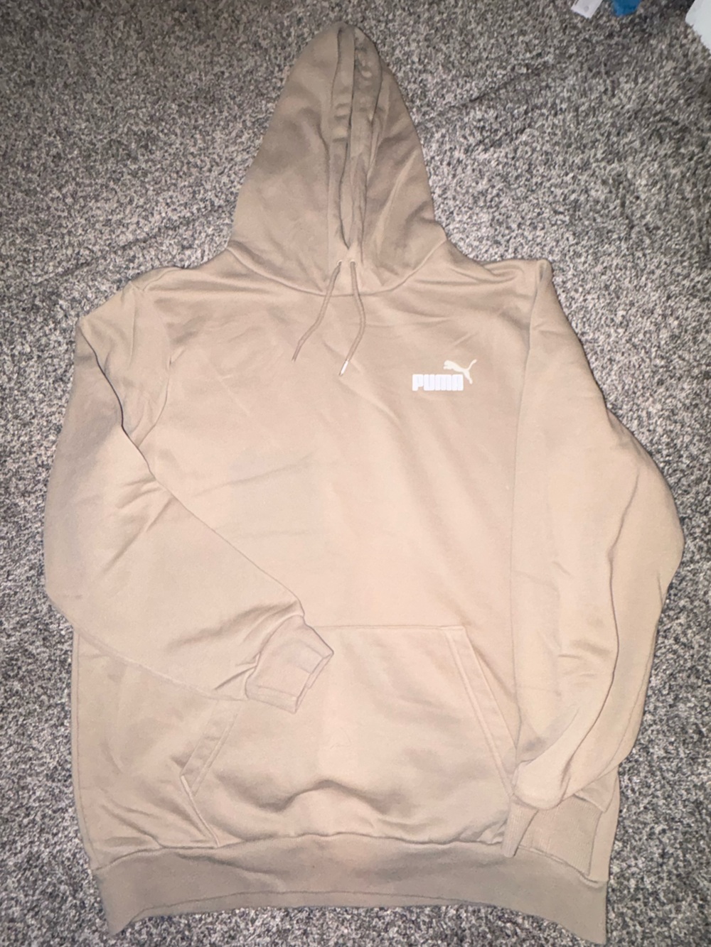 Puma Women's Tan Pullover Hoodie with White Logo